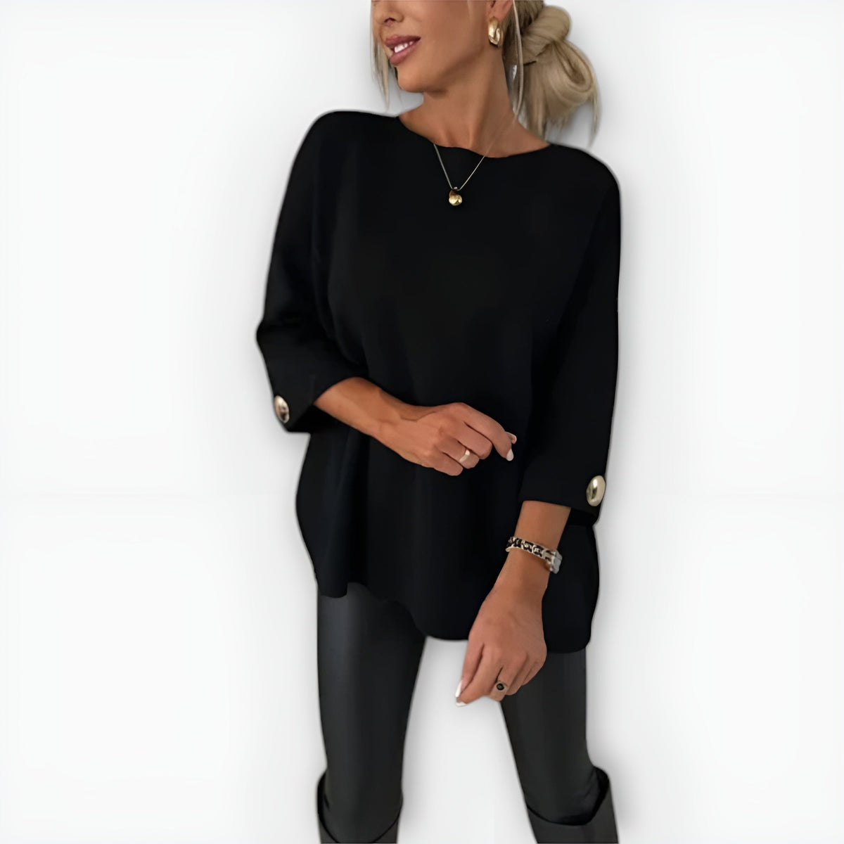 HAILEY – OVERSIZED BUTTON-CUFF SWEATER