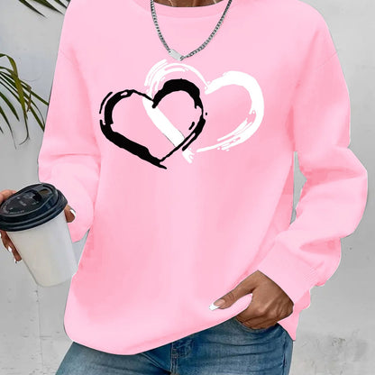ZOEY – DOUBLE HEART GRAPHIC SWEATSHIRT