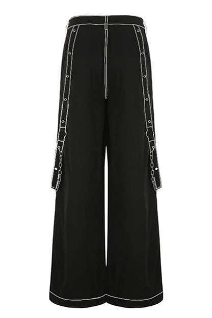 Gothic Wide Leg Cargo Jeans