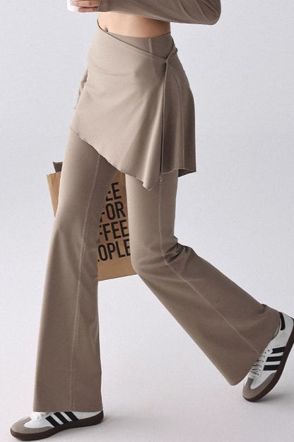 Flared High-Rise Fleece Lined Skirted Leggings