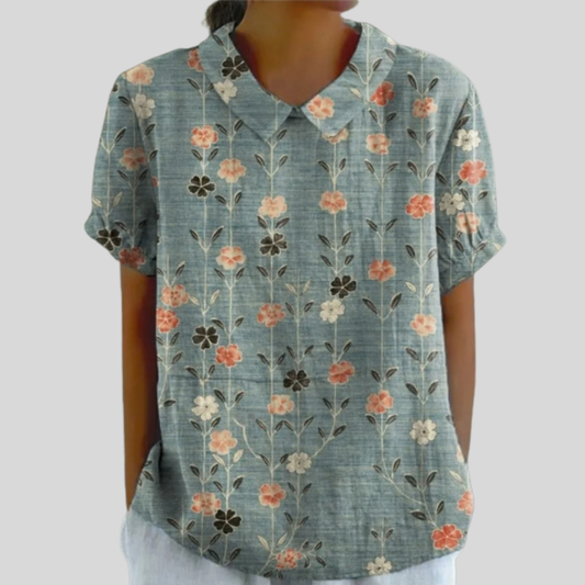 Élora | Aligned Flowers Blouse