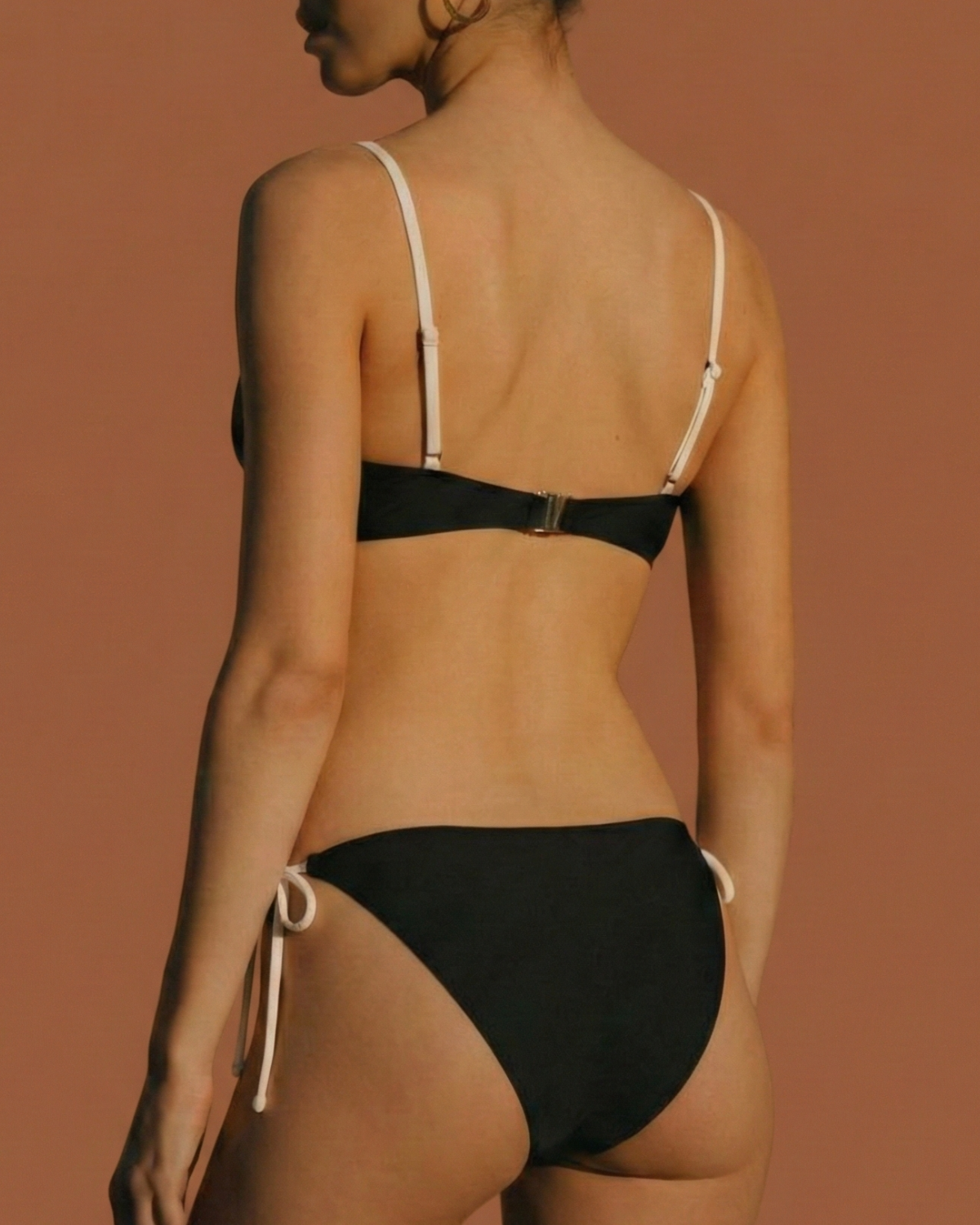 Contrast Black Bralette Bikini Sets