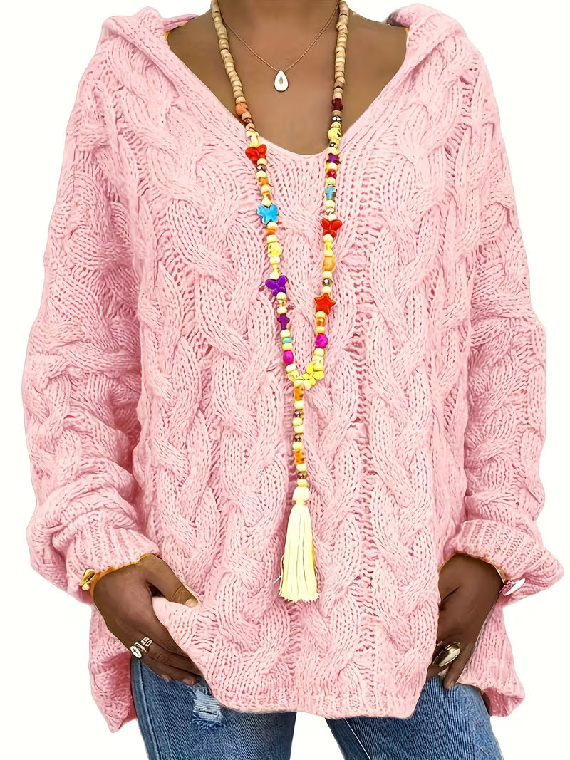 ISLA – CHUNKY KNIT HOODED SWEATER