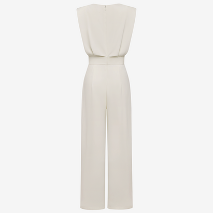 Aries - Elegant Belted Fluid Jumpsuit