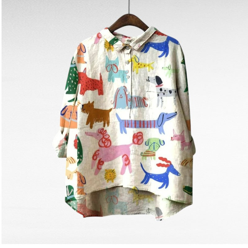 Ondine | Playful Animal Print Blouse