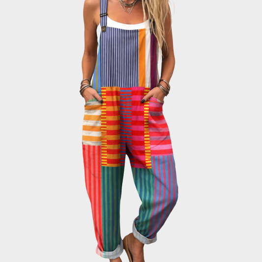 Comfortable Printed Suspenders Pants