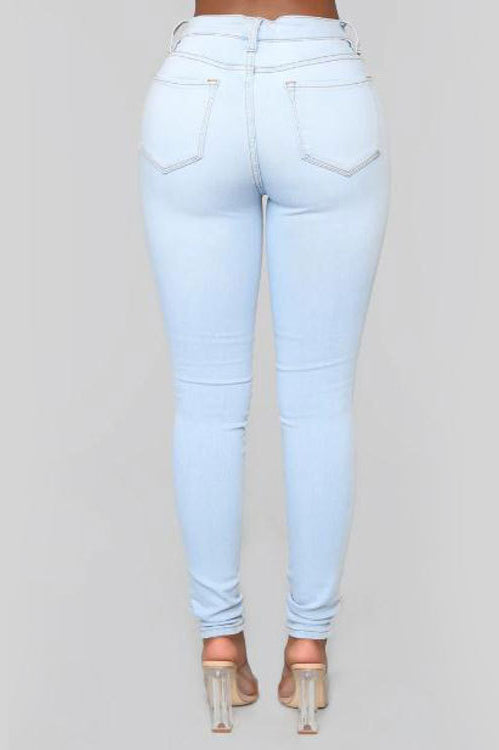 High Waist White Skinny Jeans