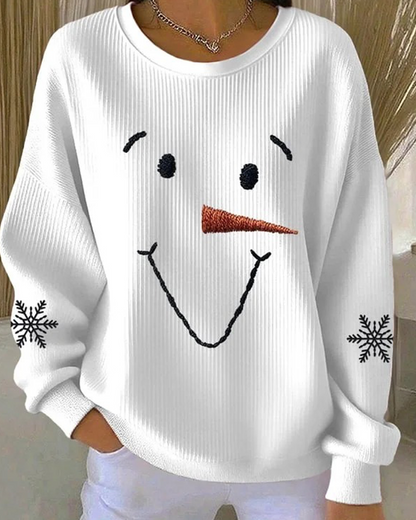 HARPER – CUTE SNOWMAN FACE SWEATSHIRT