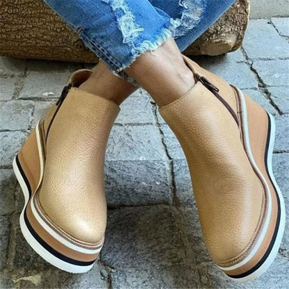 Botines Mujer Cuña  Botas Tobilleras Plataforma Cómodas Otoño Invierno