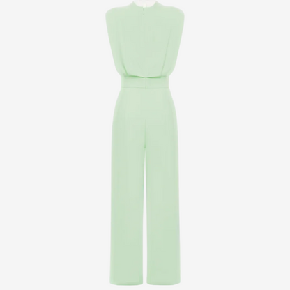 Aries - Elegant Belted Fluid Jumpsuit