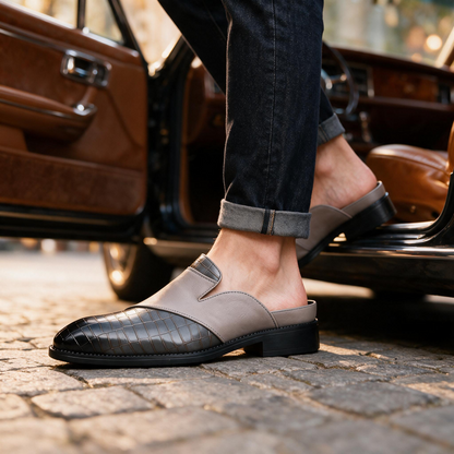 Hudson Croc Embossed Mules