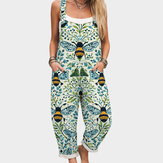 Printed and Comfortable Suspenders Pants