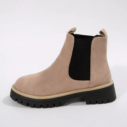 Botines Mujer Tacón Ancho Bloque Punta Redonda - Botas Tobilleras Cómodas Otoño Invierno