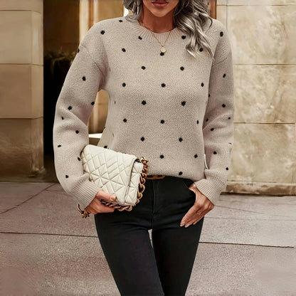 HAZEL – COZY POLKA KNIT SWEATER