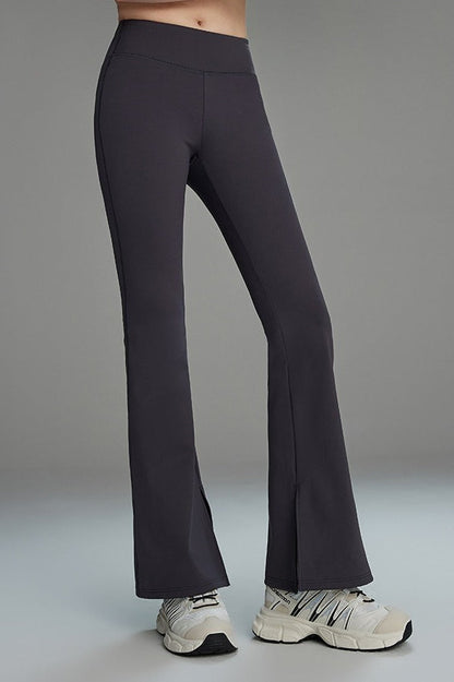 Brushed Fleece Lined Flared Slit Leggings