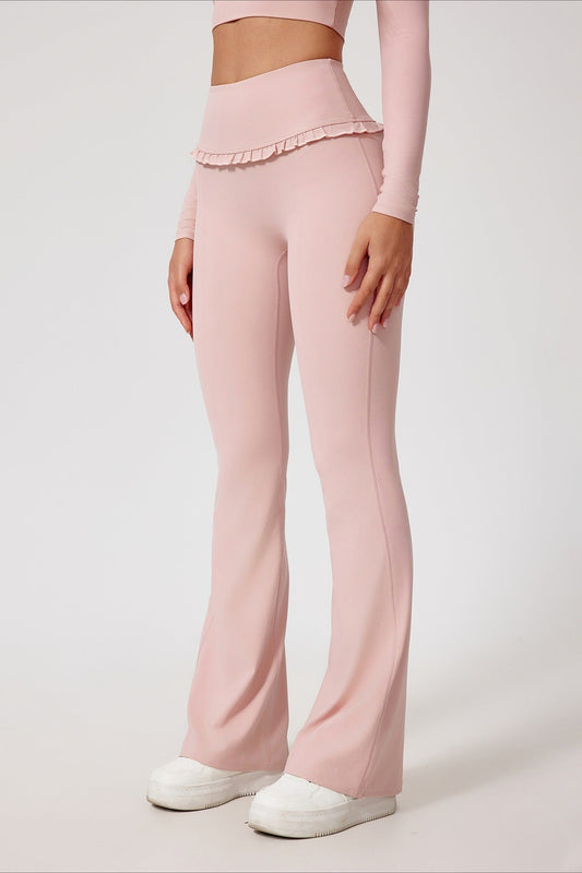 Lace Detail High-Rise Booty Sculpting Yoga Leggings
