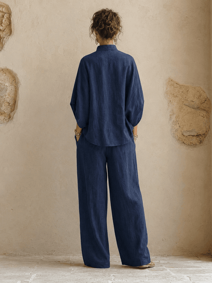Carmen – Batwing Blouse and Wide-Leg Pants Set