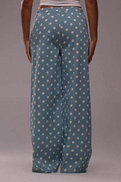 Polka Dot Loose Mid Rise Jeans