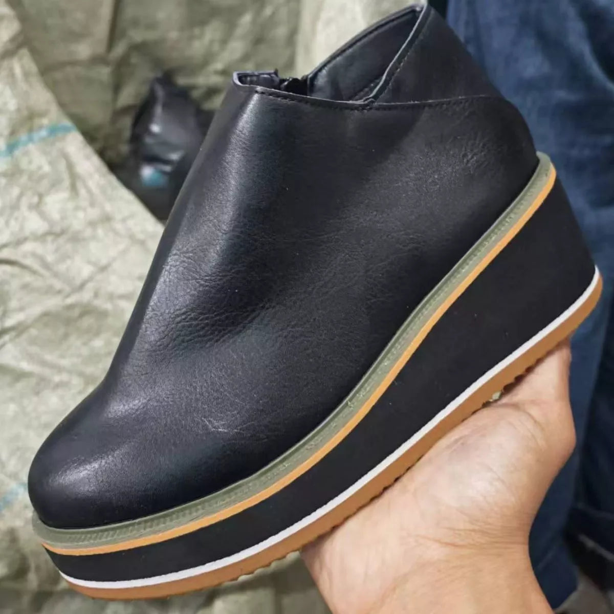 Botines Mujer Cuña  Botas Tobilleras Plataforma Cómodas Otoño Invierno