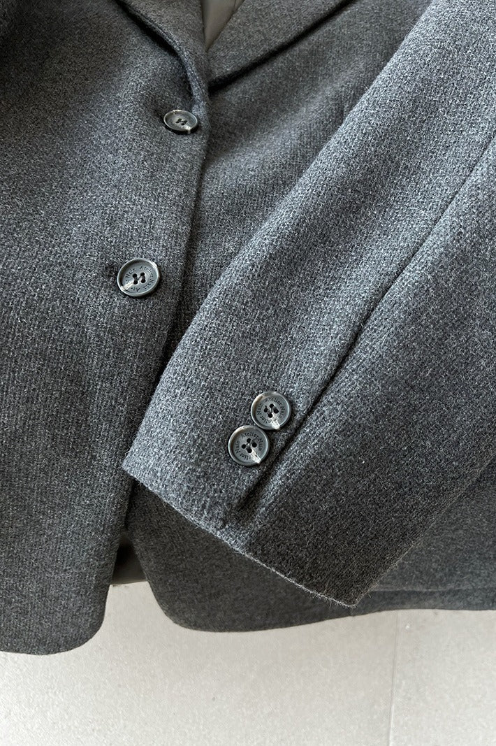 Wool Blend Relaxed Fit Blazer