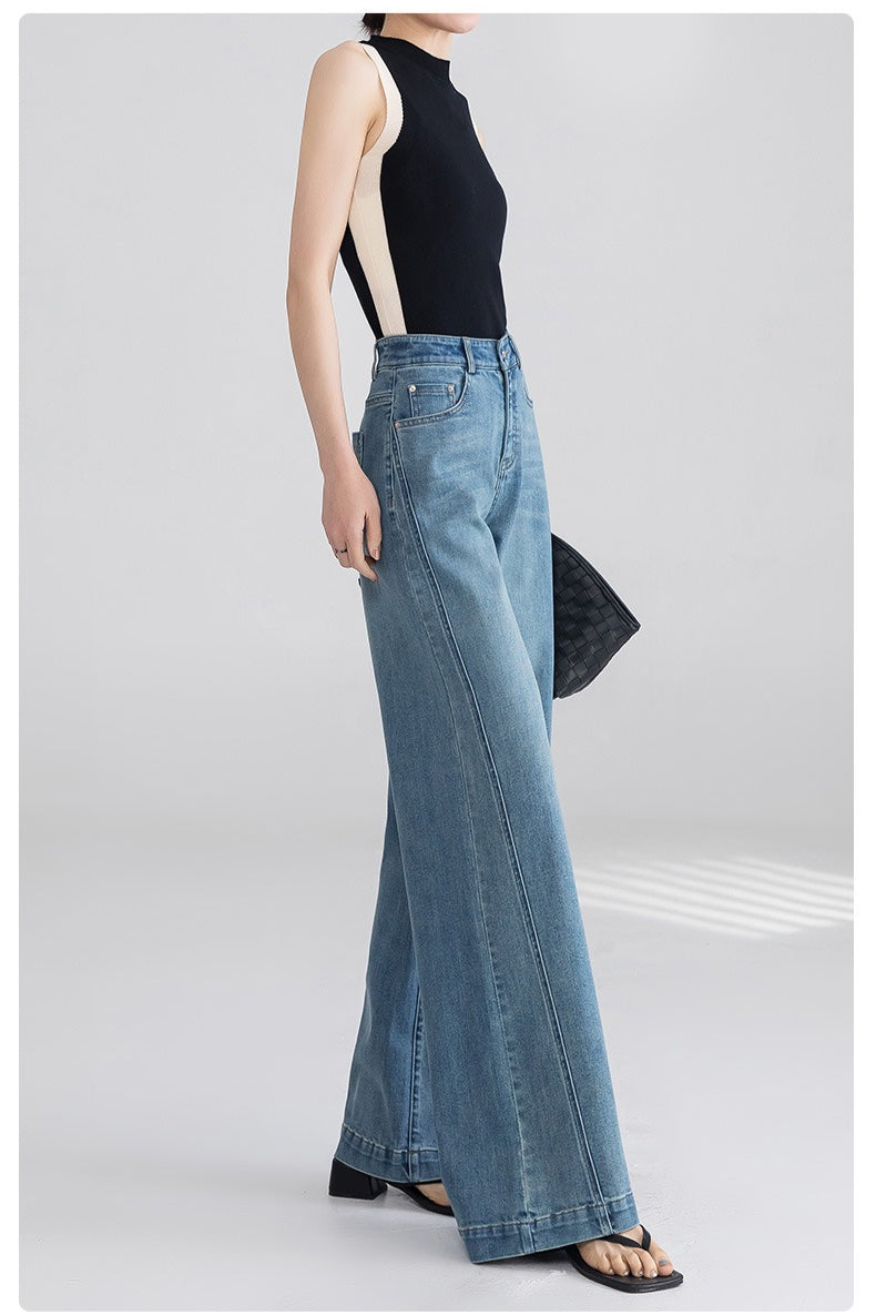 High Waist Wide Leg Flared Jeans