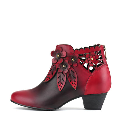 Blooming Elegance Floral Ankle Boots