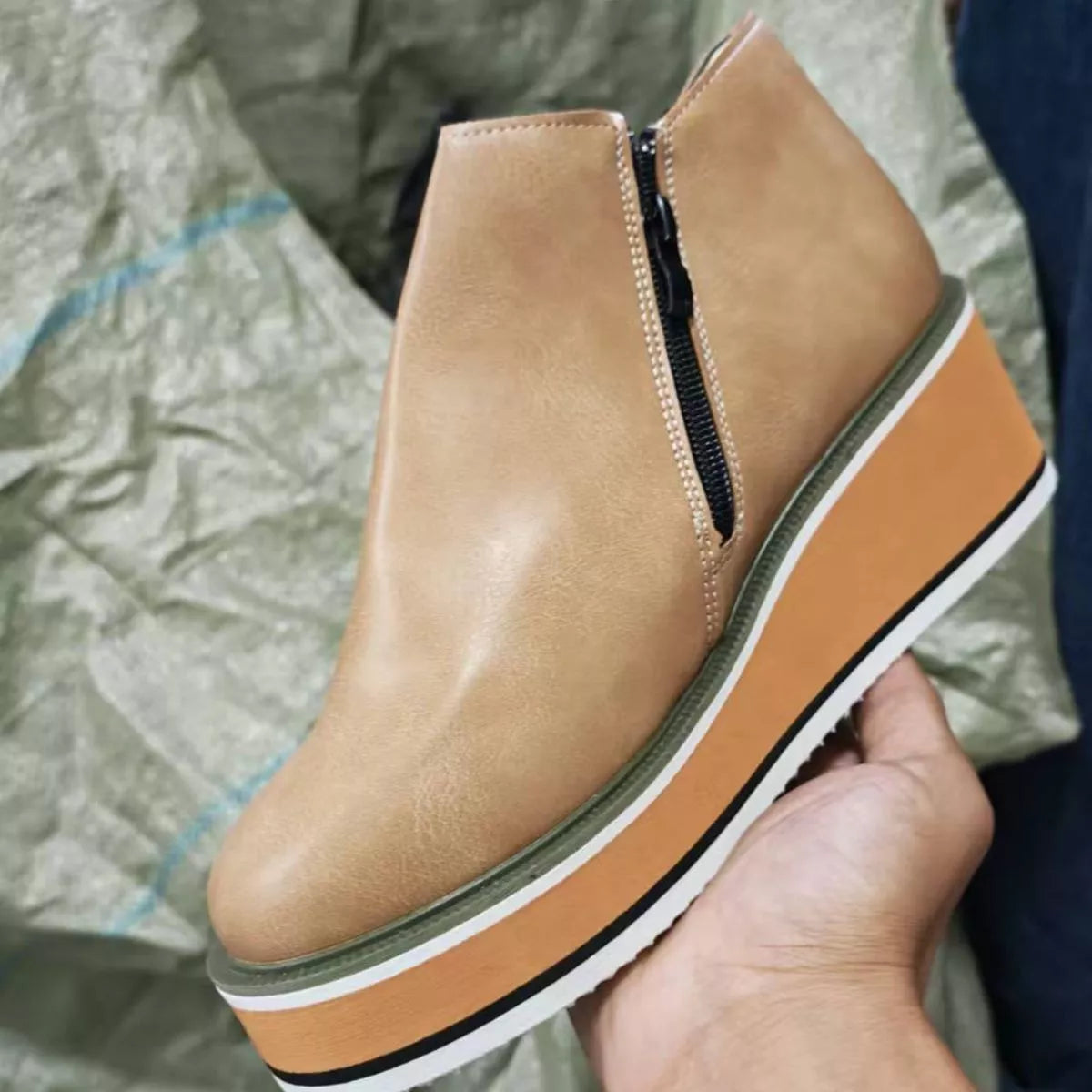 Botines Mujer Cuña  Botas Tobilleras Plataforma Cómodas Otoño Invierno