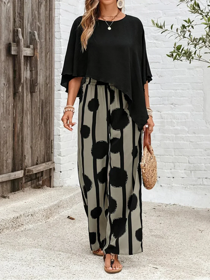 Demi -  Comfortable Elastic Waist Two-Piece Set