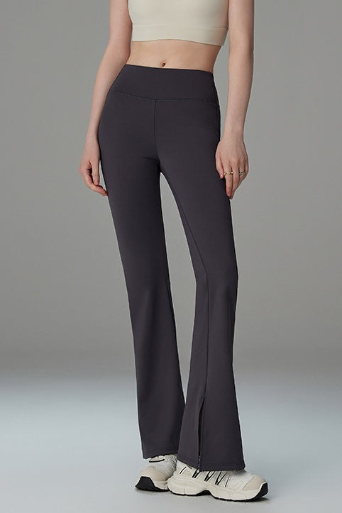Brushed Fleece Lined Flared Slit Leggings