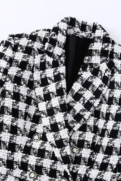 Houndstooth Double Breasted Blazer