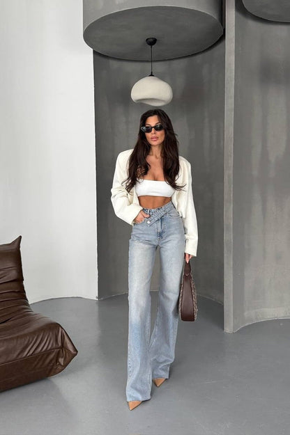 Vintage Straight Leg Denim Jeans