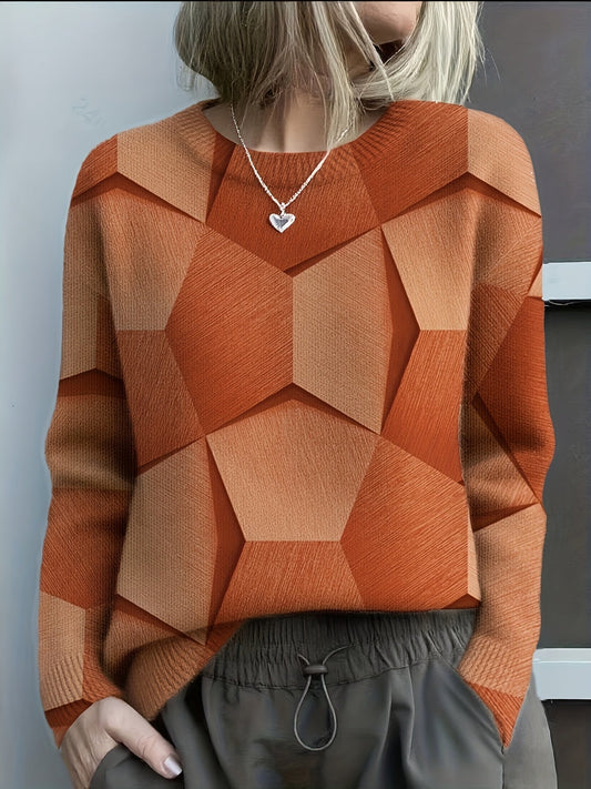 LUCIA – GEOMETRIC COLORBLOCK KNIT SWEATER