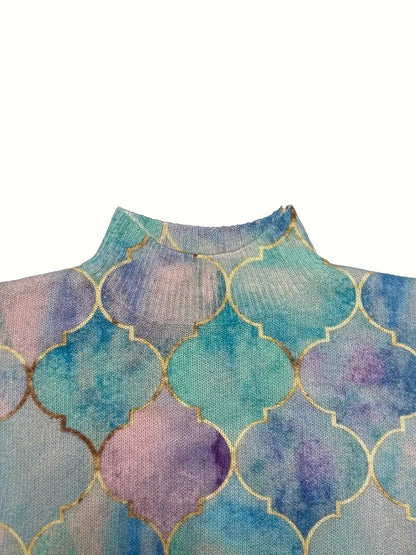 AURORA – DREAMY WATERCOLOR TURTLENECK SWEATER