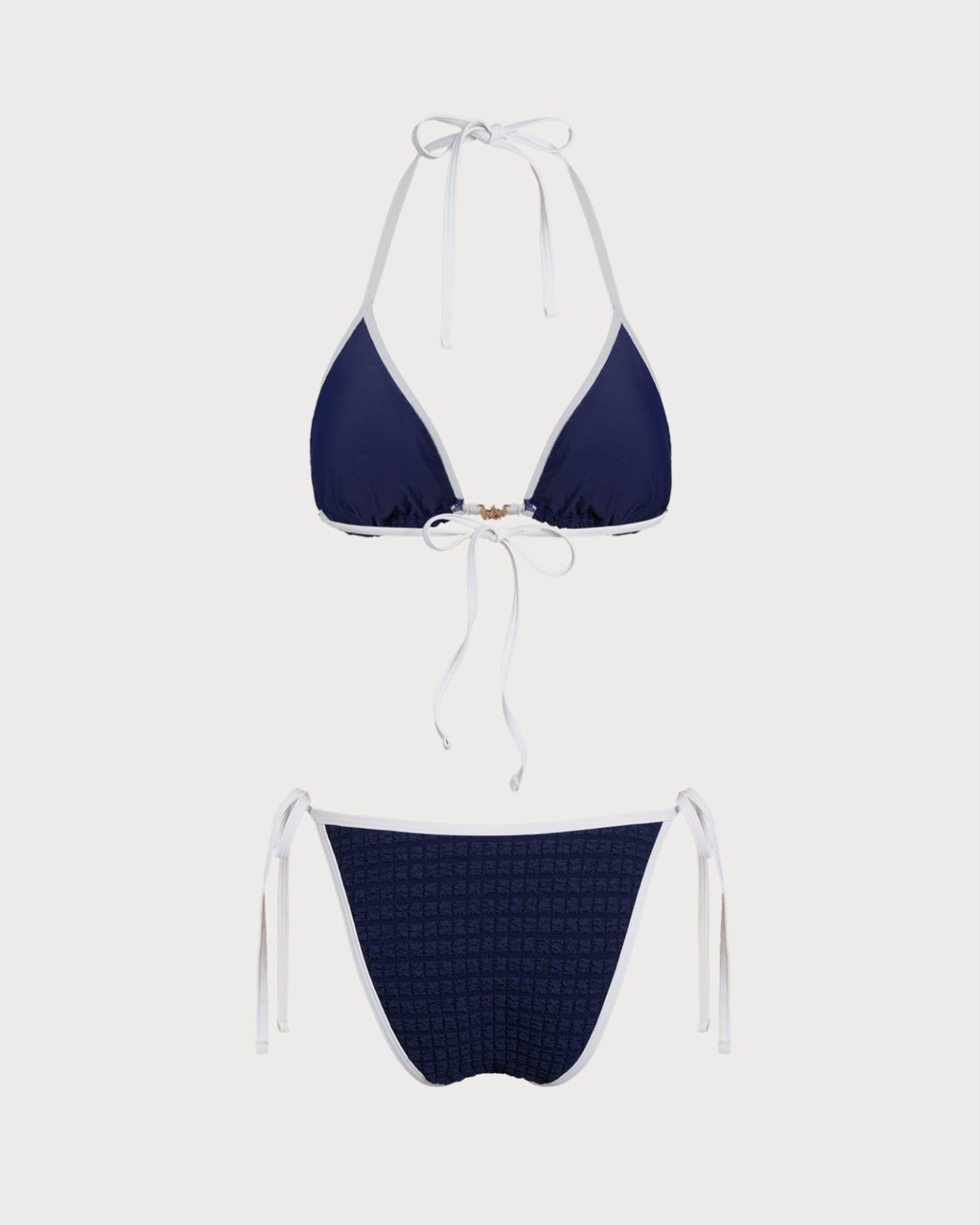 Halter Bikini Set in Contrasting Blue