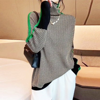 Eleanor - Herringbone Luxe Turtleneck