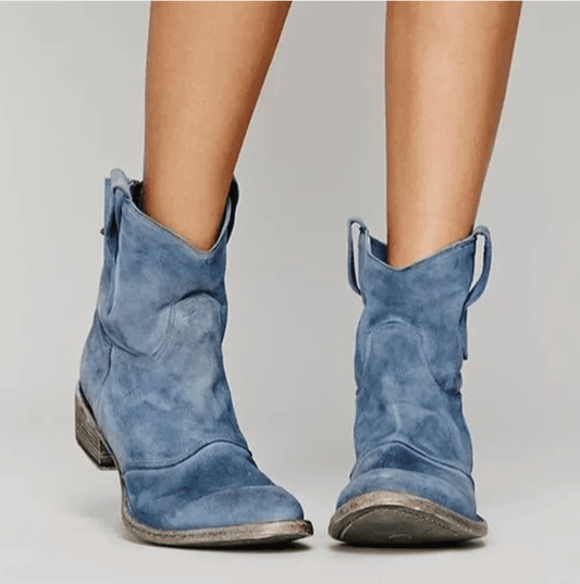 Elegant Low Suede Boots for Women | Charlotte