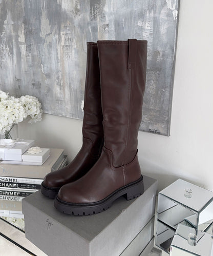 Botas Altas con Tacón Forradas Mujer | Chira Marrón