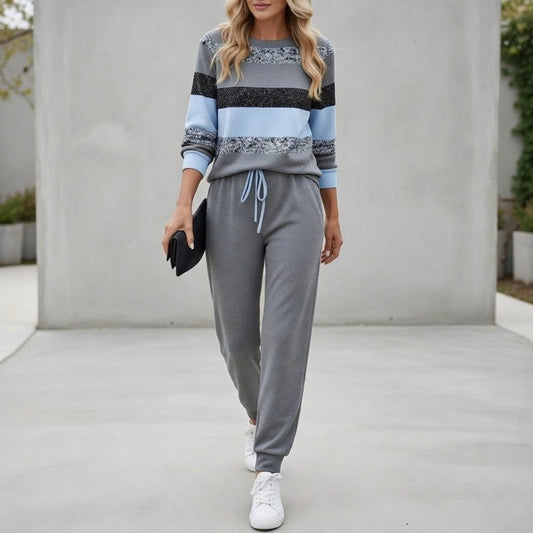 Josephine – Striped Lounge Set With Tapered Fit