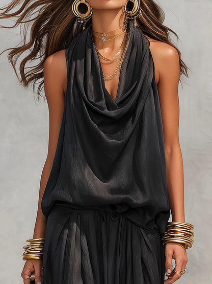 Scarlett - Elegant Halter Two-Piece Set