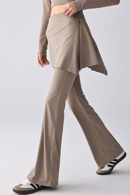 Flared High-Rise Fleece Lined Skirted Leggings