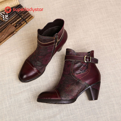 Hand-painted Soft Comfy Ankle Boots