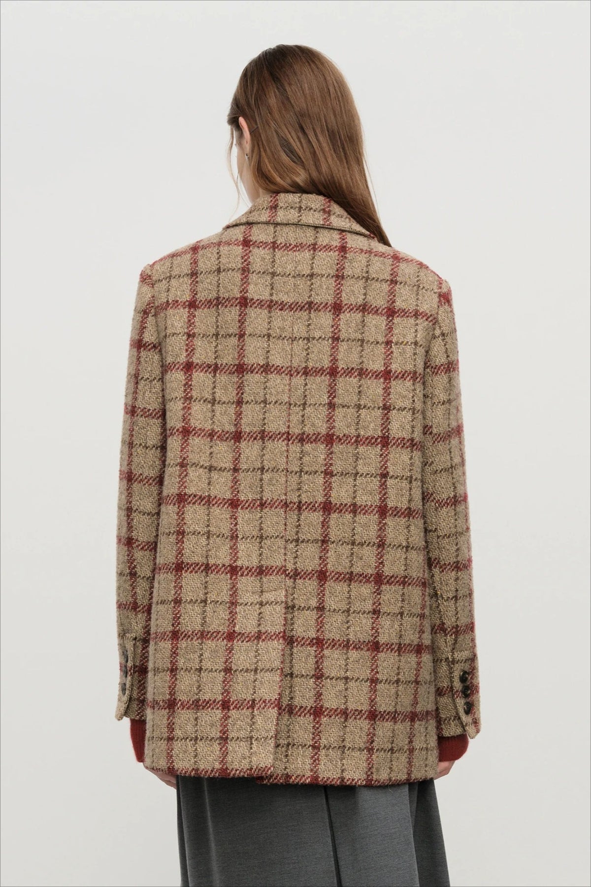Retro Plaid Short Blazer Blazer