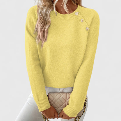 ELOISE – ELEGANT BUTTON DETAIL KNIT SWEATER
