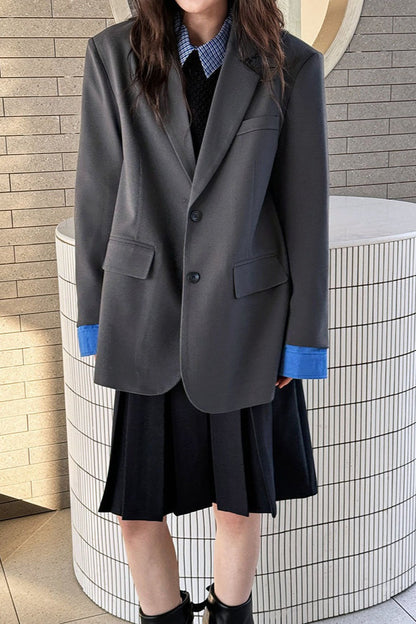 Elegant Casual Colorblock Blazer
