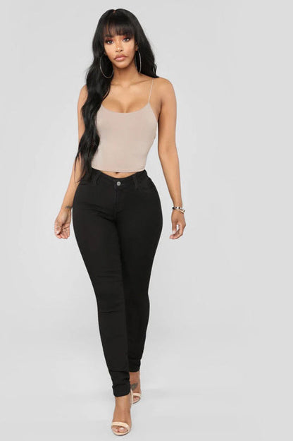 High Waist White Skinny Jeans