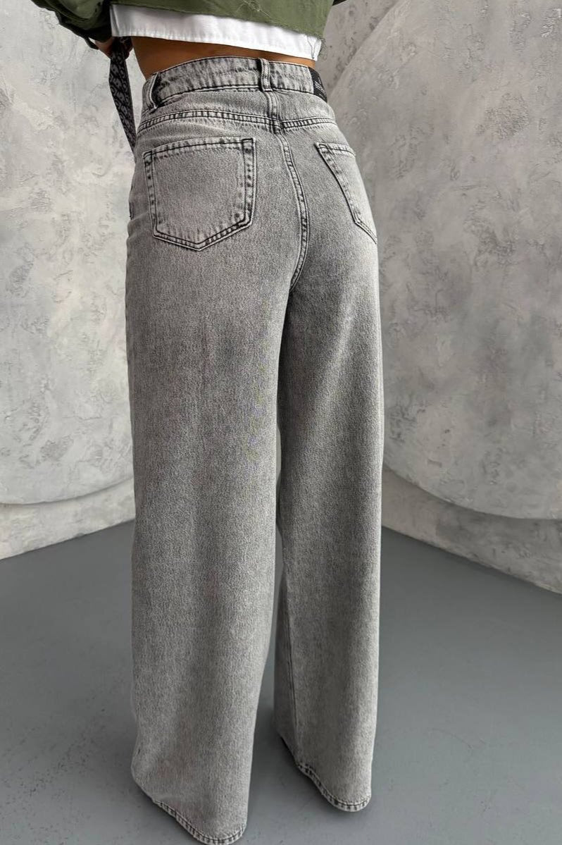 High Waist Straight Floor Jeans