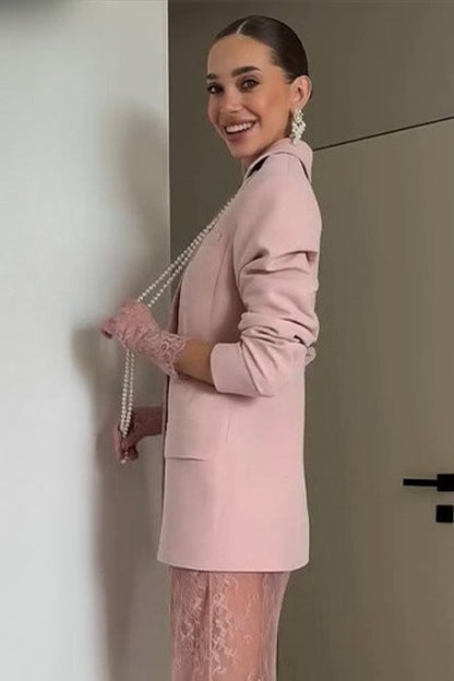 Pink Buttoned Blazer