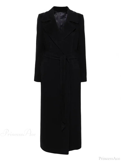 Brown Woolen Lapel Slim Overcoat