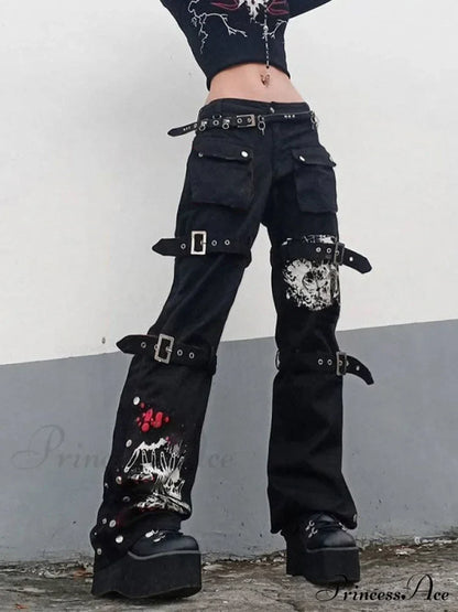 Buckle Strap Halter Trendy Jeans