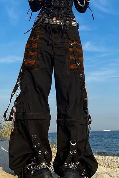 Gothic Wide Leg Cargo Jeans